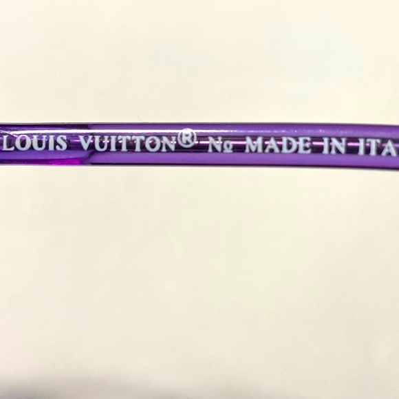 Louis Vuitton T-26 52[]16-135 Purple Rimless Eyeglasses Logo Temples Italy Made - Picture 4 of 10